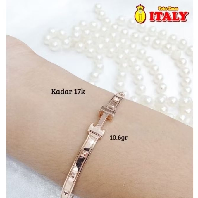 gelang emas tua variasi letter H