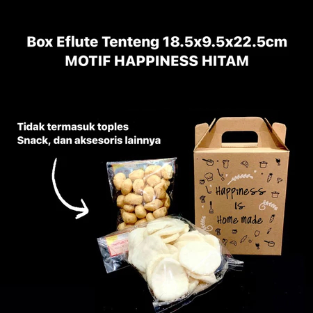 

( 5 pcs ) dus tenteng coklat motif tulisan happynes is hoke made box jinjing e flute muat 4 toples tabung kue kering 600ml ukuran 18.5x9.5x22.5 cm