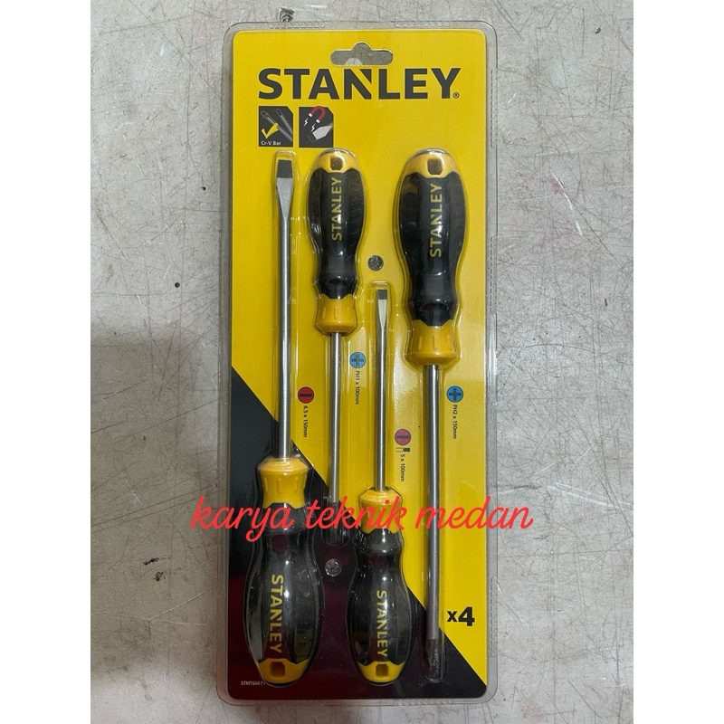 STANLEY Obeng PLUS MINUS 1 Set 4 PCS OBENG ORI