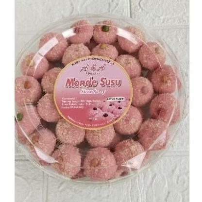 

Monde Susu Strawberry Manis Renyah Kue Lebaran Khas Hari Raya Cookies Premium