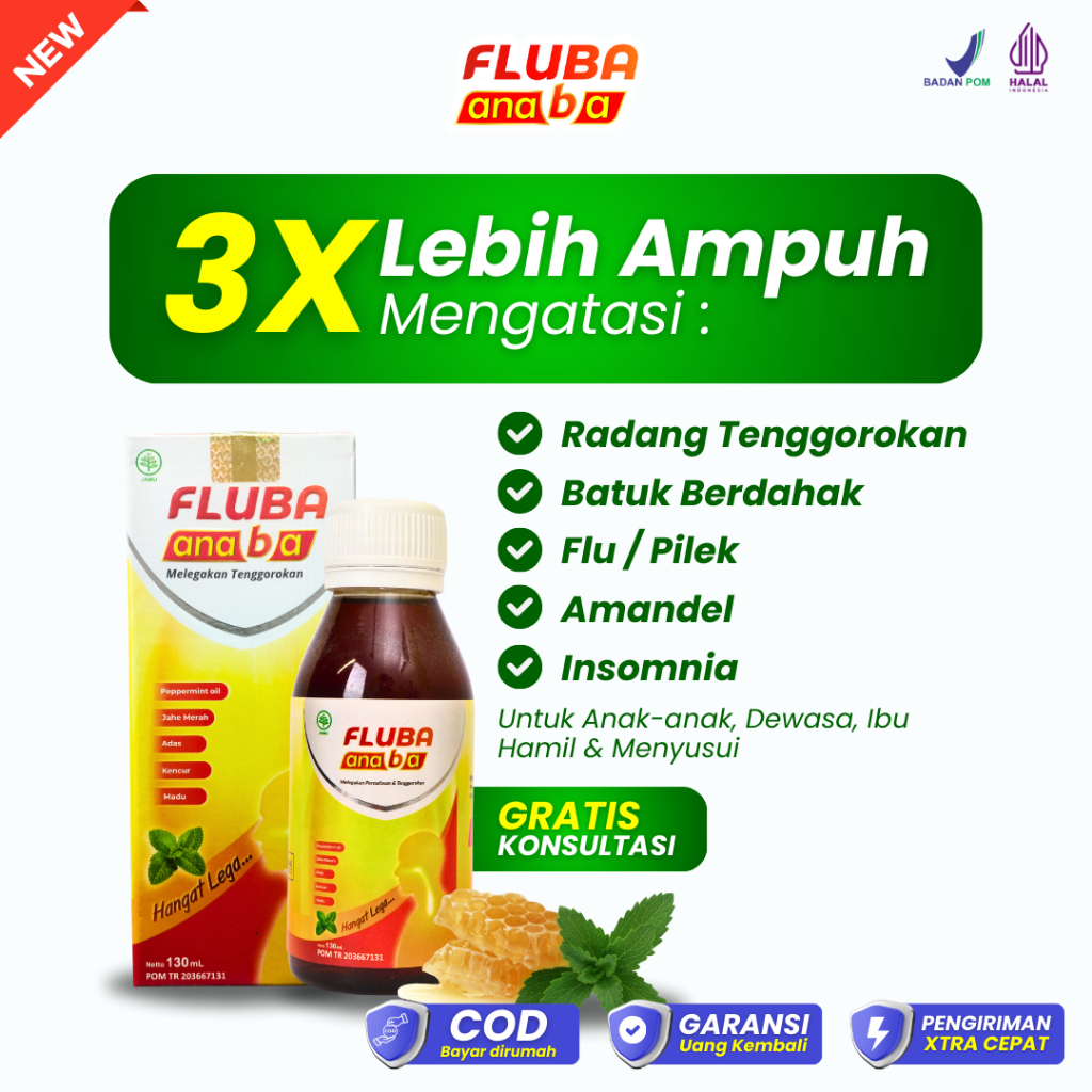 

Fluba Anaba Madu Herbal Untuk Flu & Batuk Melegakan Tenggorokan - 1 Botol isi 130 ml