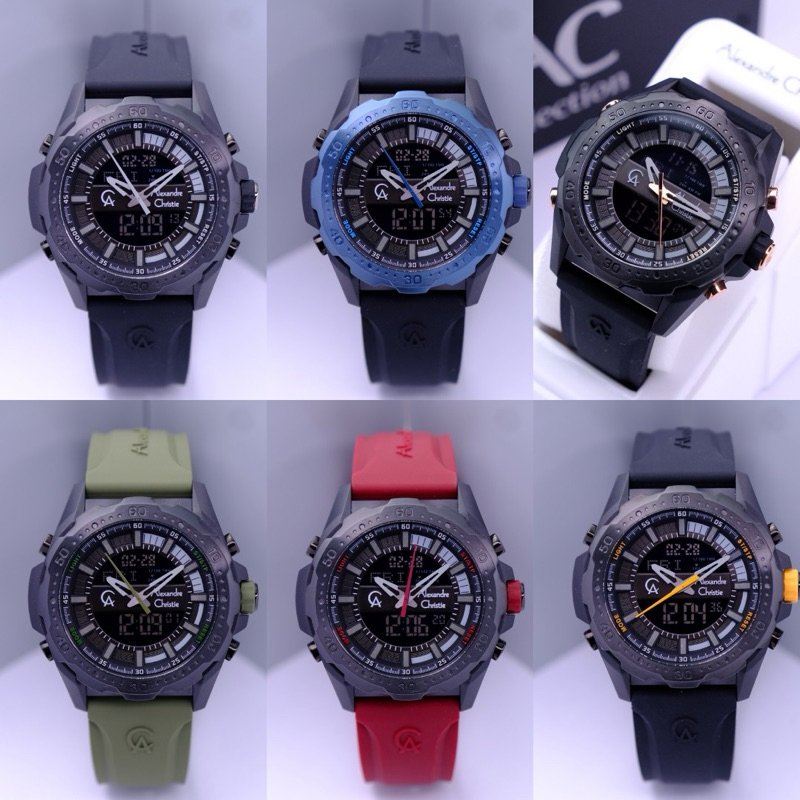 JAM TANGAN PRIA ALEXANDRE CHRISTIE AC 9370 AC9370 RUBBER ORIGNAL