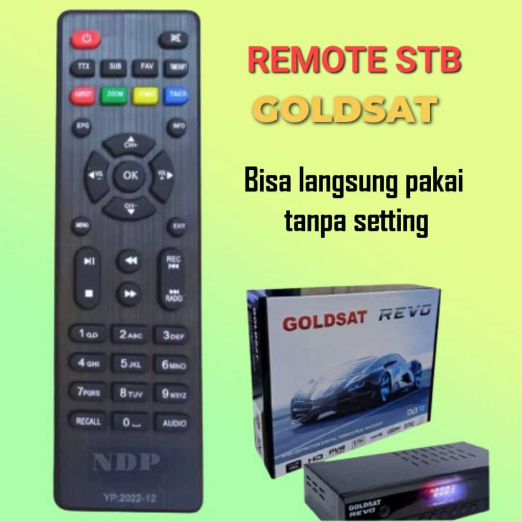 Remot untuk set top box Goldsat tanpa setting