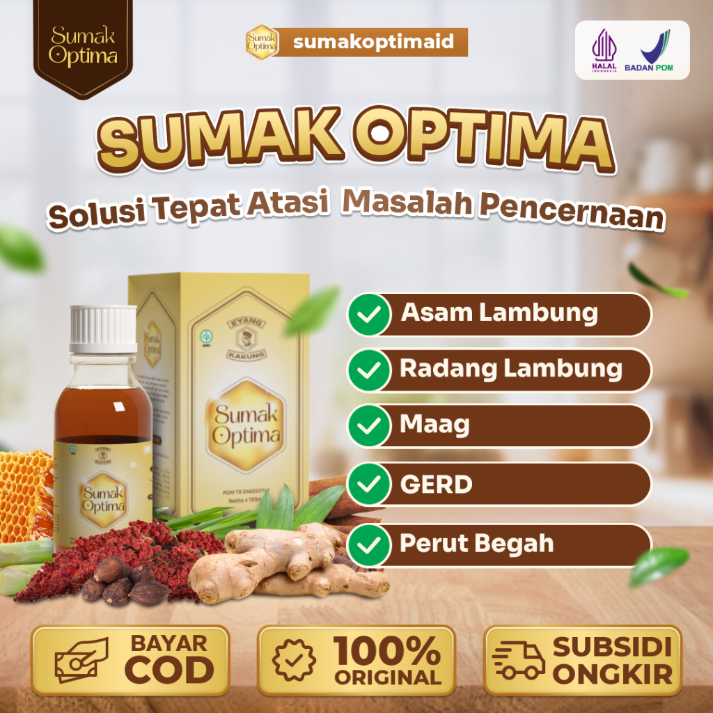 

Sumak Optima Madu Sumak Herbal 100% Original Atasi Malasah Pencernaan Redakan Asam Lmbung Maag Gerd Perut Begah