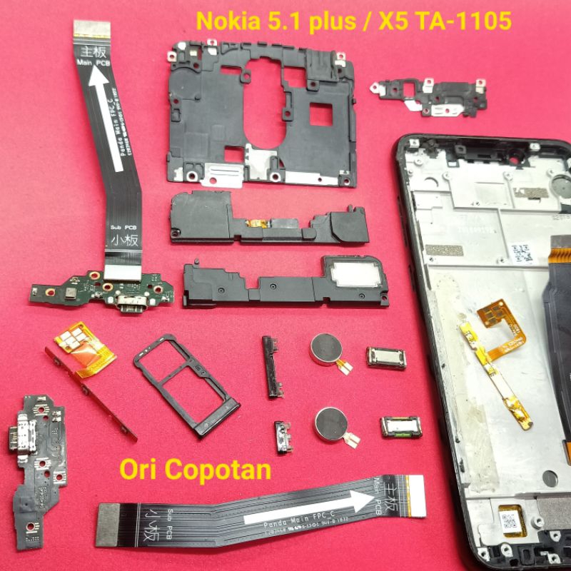 Sperpat  Sparepart Nokia 5.1 plus / Nokia X5 TA 1105 Original Copotan  Buzer Loudspeaker  tombol lua