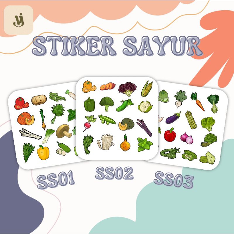 

[VIYANAAP_] 1 PC ISI 16 CUTE VEGGETABLE STICKERS Stiker Sayur Lucu - SS01