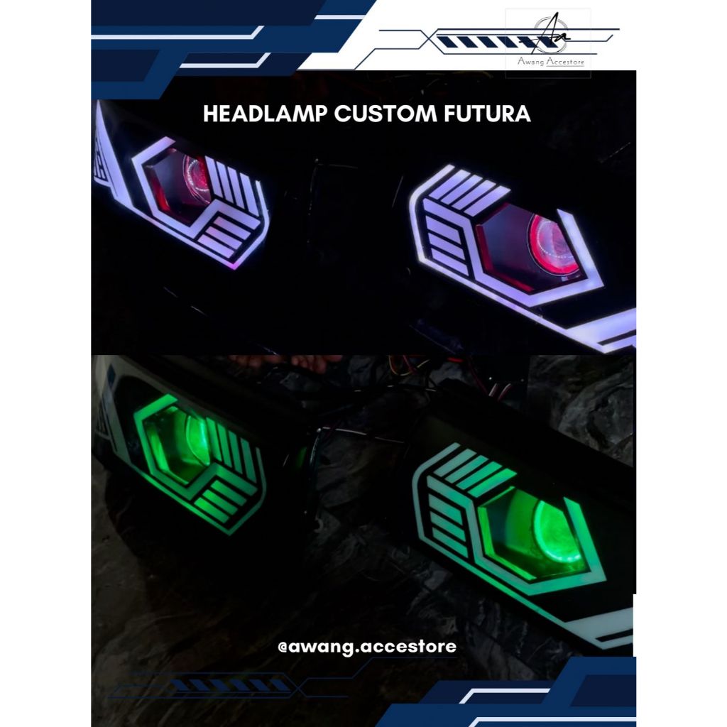HEADLAMP CUSTOM CARRY FUTURA RGB LAMPU TEMBAK LAMPU HEADLAMP CARRY FUTURA 24V  LAMPU MODIF FUTURA