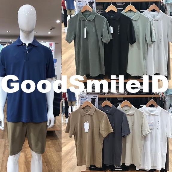 SALE!! Men Kaos Polo AIRism Katun Pique Lengan Pendek AIRism ATASAN PRIA COWOK JASTIP UNIQLO