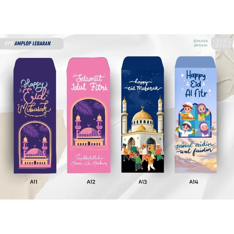 

(isi 10) Amplop Lebaran Idul Fitri 2025 | Pas dengan ukuran uang tanpa dilipat
