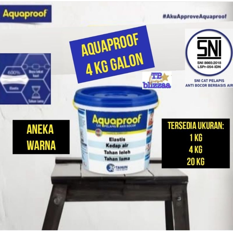 Aquaproof 4 kg Waterproof AntiBocor Warna Aquaproof 4kg Asli Pabrik Aquaproof Elastex Waterproof 4kg