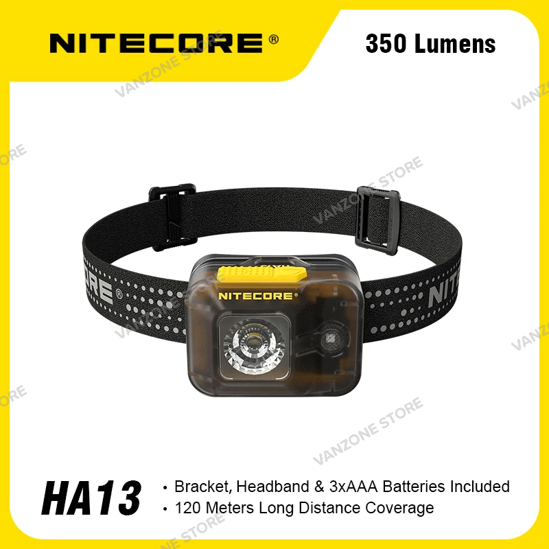 NITECORE HA13 Senter Kepala LED Ultralight Headlamp Dual Beam 350lm (Original)