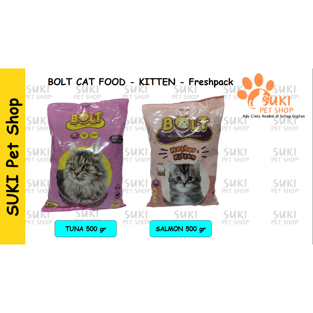 BOLT CAT FOOD - KITTEN - Freshpack MAKANAN KERING ANAK KUCING bolt cat food 500 Gr