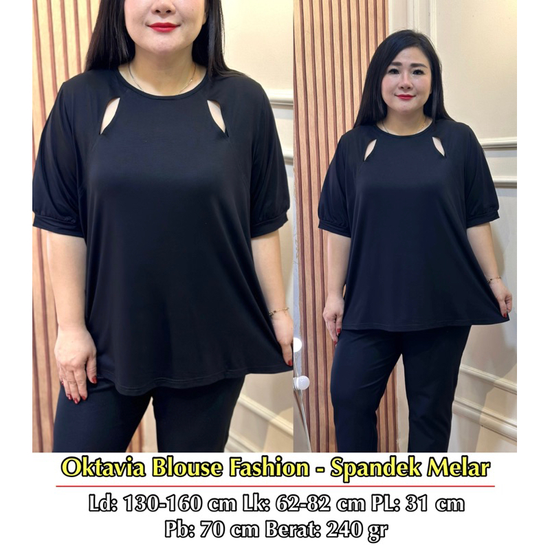 FINA BIGSIZE - (OKTAVIA BLOUSE FASHION) ATASAN WANITA JUMBO BIGSIZE