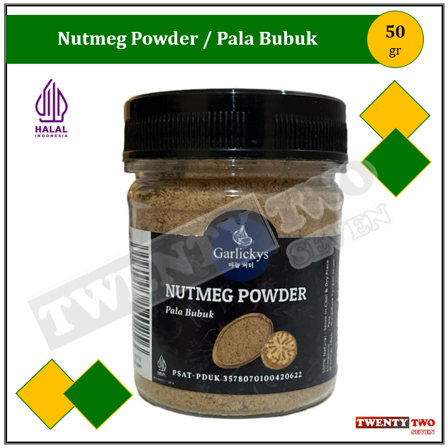 

Garlickys Bumbu Dasar Dapur Masak Bubuk Herbs & Spices PRemium Nutmeg/ Pala Bubuk 50gr