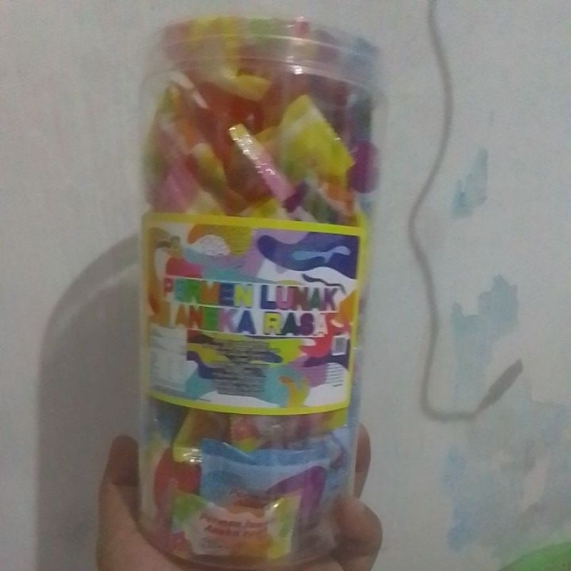 

permen lunak aneka rasa isi toples 120pcs