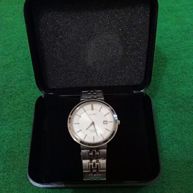 ALBA Jam Tangan Pria AS9D83 Quartz Sapphire Stainless Steel Silver Watch