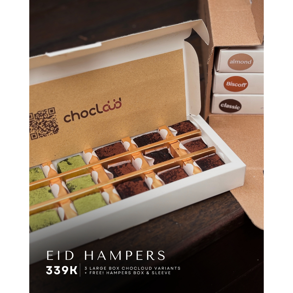 

HAMPERS PACKAGE - EID HAMPERS 3in1 Chocloudbynadi Coklat Chewy Enak