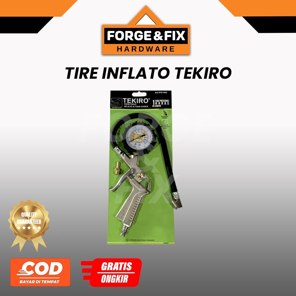 TEKIRO Alat Ukur Isi Pompa Angin Ban Tire Inflator Pressure Gauge 3in1