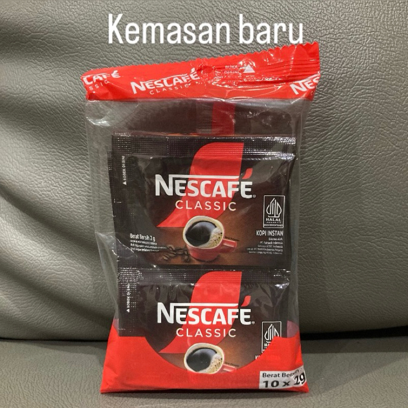 

NESCAFE Classic Kopi Instan Hitam KEMASAN BARU 1renceng isi 10 pcs x 2g ready stock