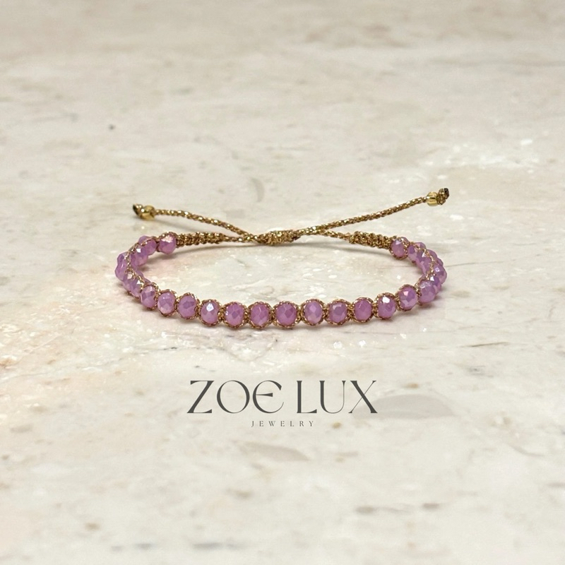 Rose Quartz - Crystal Macrame Bracelet