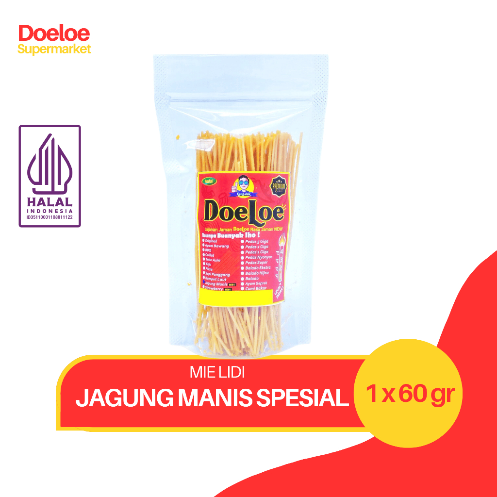

Doeloe Mie Lidi Rasa Jagung Manis Spesial Snack KangAsk - 1 Pcs