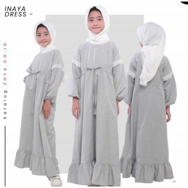 Inaya Dress Zoya Free Masker - Gamis Anak