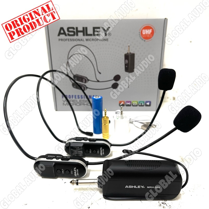 Mic Wireless Headset Ashley MRH 200 Original Microphone Headset Mrh200 Bagus Murah ( Bisa COD )
