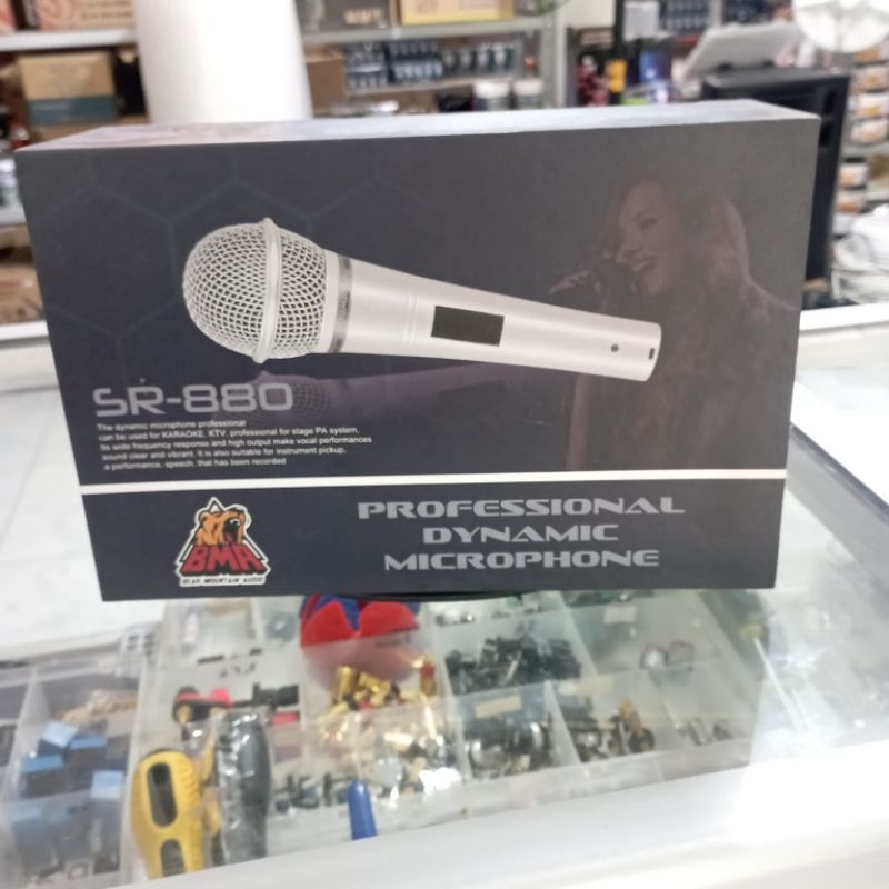 MIC BMA SR880 MICROPHONE BMA SR880 PROFESIONAL DYNAMIC MIK BMA SR880 MIC VOKAL ORI BMA 100%