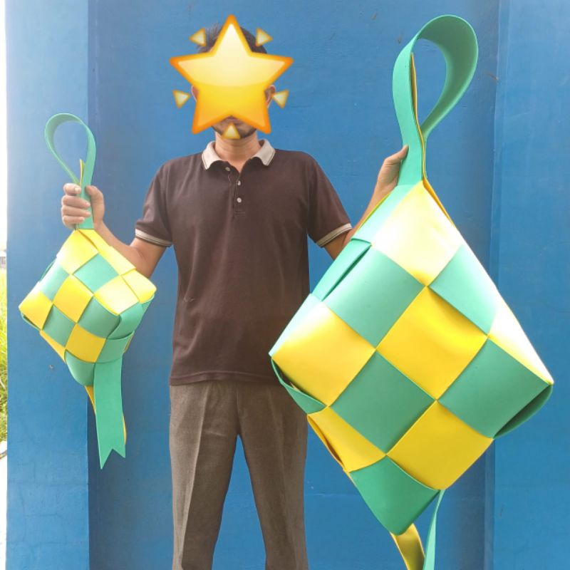 Ketupat hias Outdoor Ketupat super jumbo Ketupat spon Ketupat idulfitri Ketupat Ramadhan