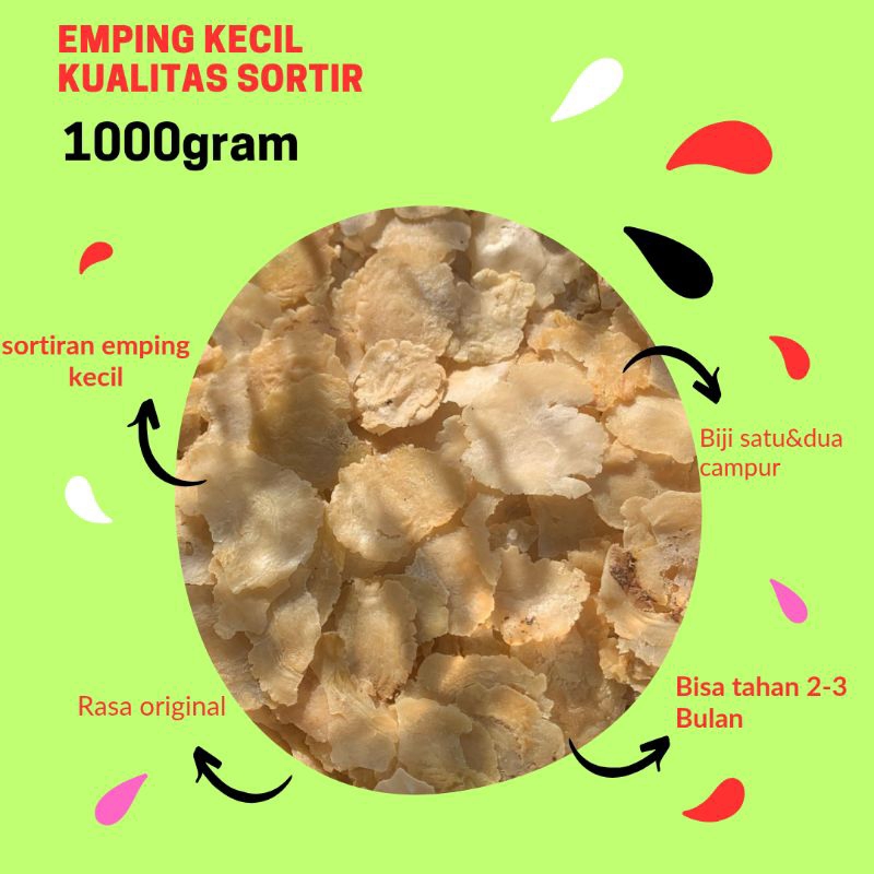 

emping melinjo mentah kecil kualitas sortir 1000gram