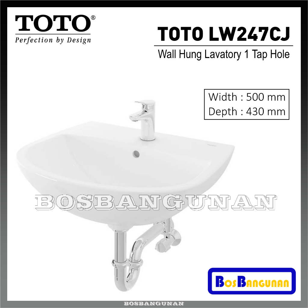 Wastafel Gantung TOTO LW 247 CJ / Wall Hung Lavatory TOTO LW247CJ / Wastafel TOTO LW 247 CJ / Wall H