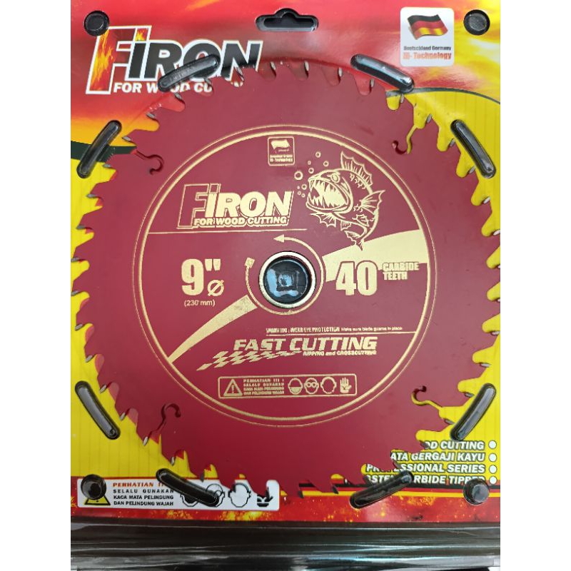 FIRON Mata Circular Saw 9 inch x 40T - Mata Circle 9"X40T - Mata Gergaji Kayu 9inch - Mata Pisau Pot