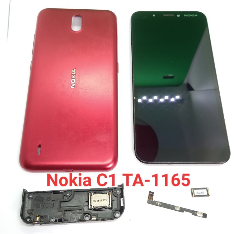 Sparepart Nokia C1 TA-1165 second Original Copotan Normal  Lcd touchscreen plus frame  backdoor  pap