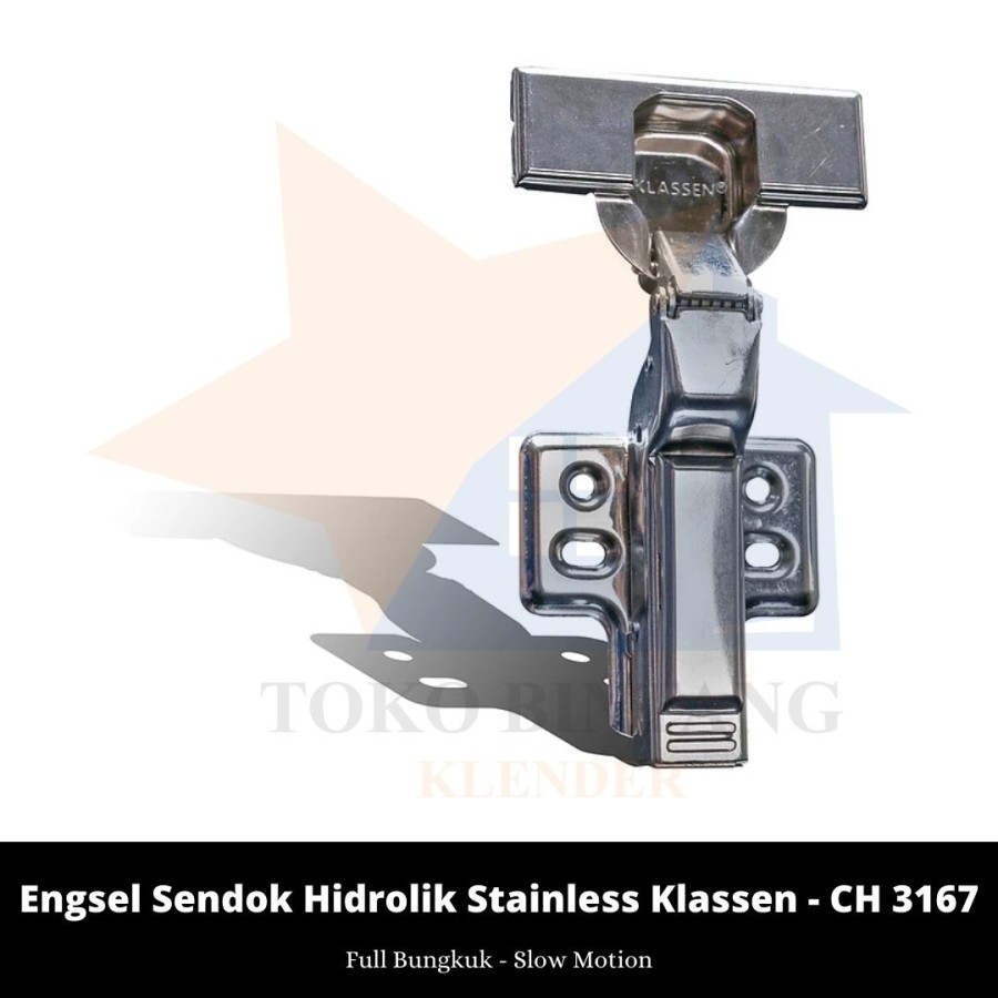 Engsel Sendok Hidrolik Full Bungkuk Stainless Klassen - CH 3167 (pcs)