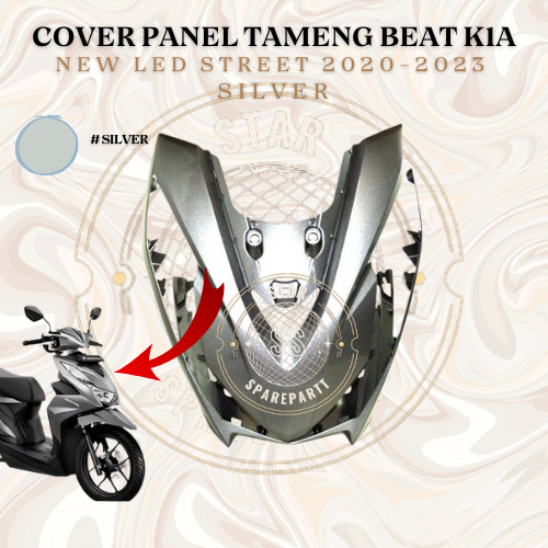 Tameng Panel Depan Beat New Led Street Deluxe K1A (2020-2023) Silver-Original