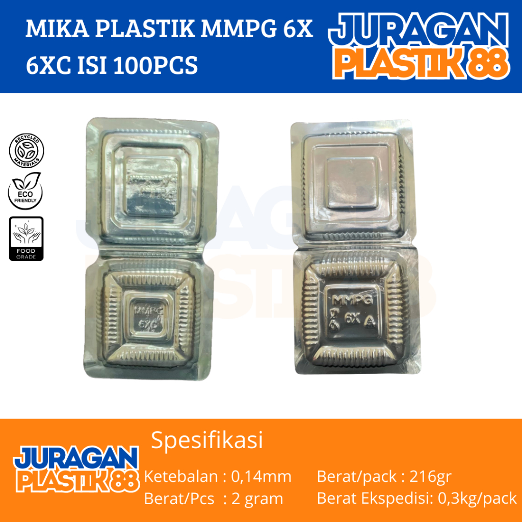 Mika Plastik MMPG 6x | 6xc | Mika Kue Makanan Uk 6X | 6XC @100pcs