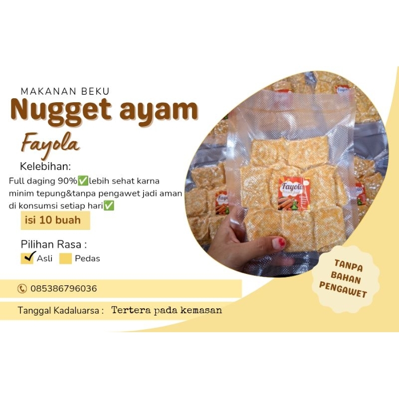 

FAYOLA NUGGET HOMEMADE, CHICKEN NUGGET, NUGGET AYAM, NUGGET SEHAT, FROZEN FOOD