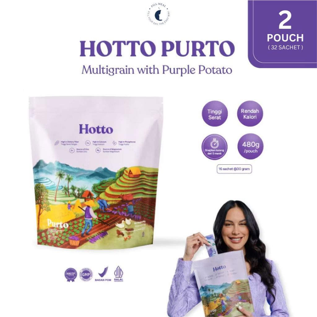 

[2 Pouch] - Hotto Purto - Multigrain dan Ubi Ungu - Praktis dan Bernutrisi untuk Sahur dan Berbuka