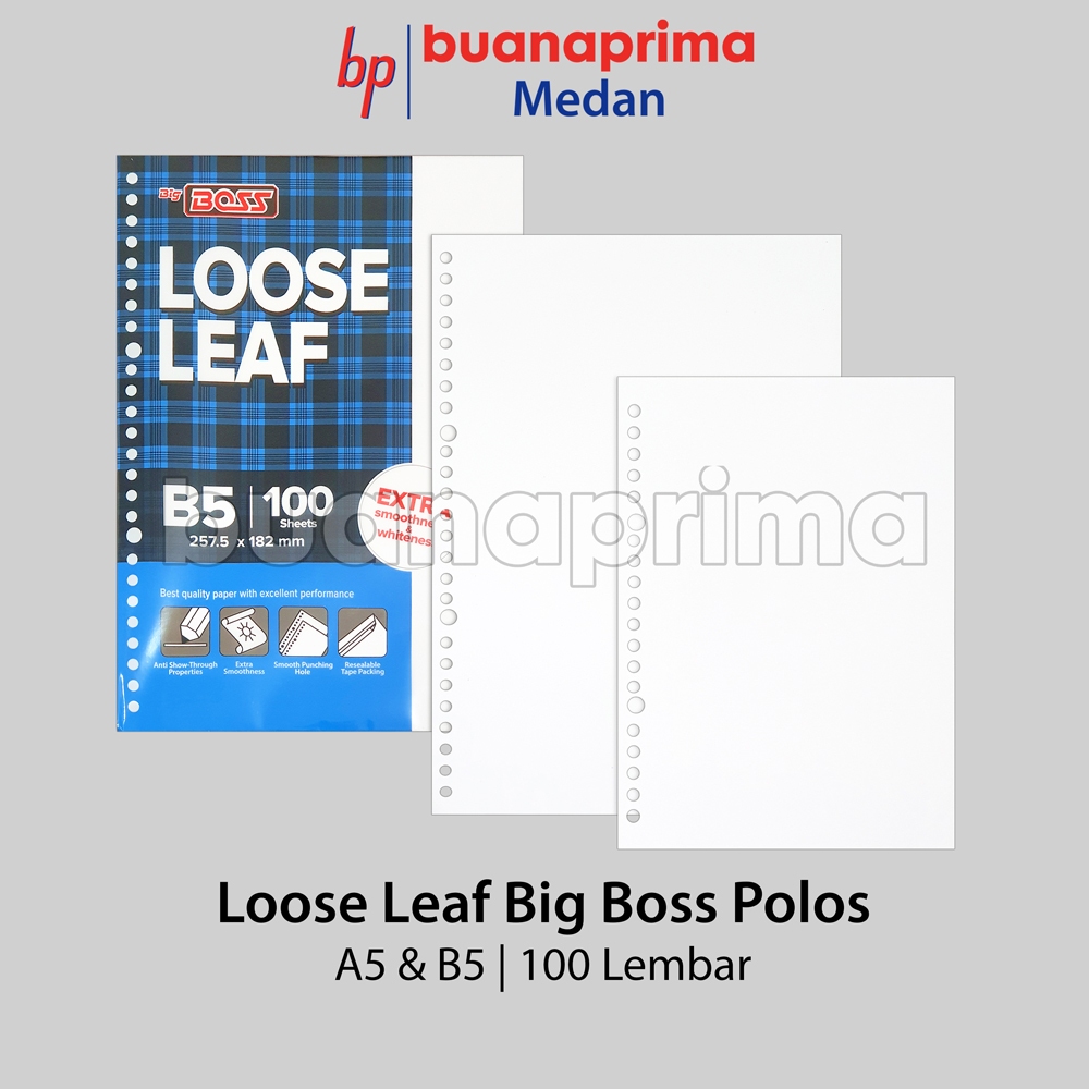 

Loose Leaf Big Boss Polos A5 B5 50 100 Lembar Isi Kertas Binder