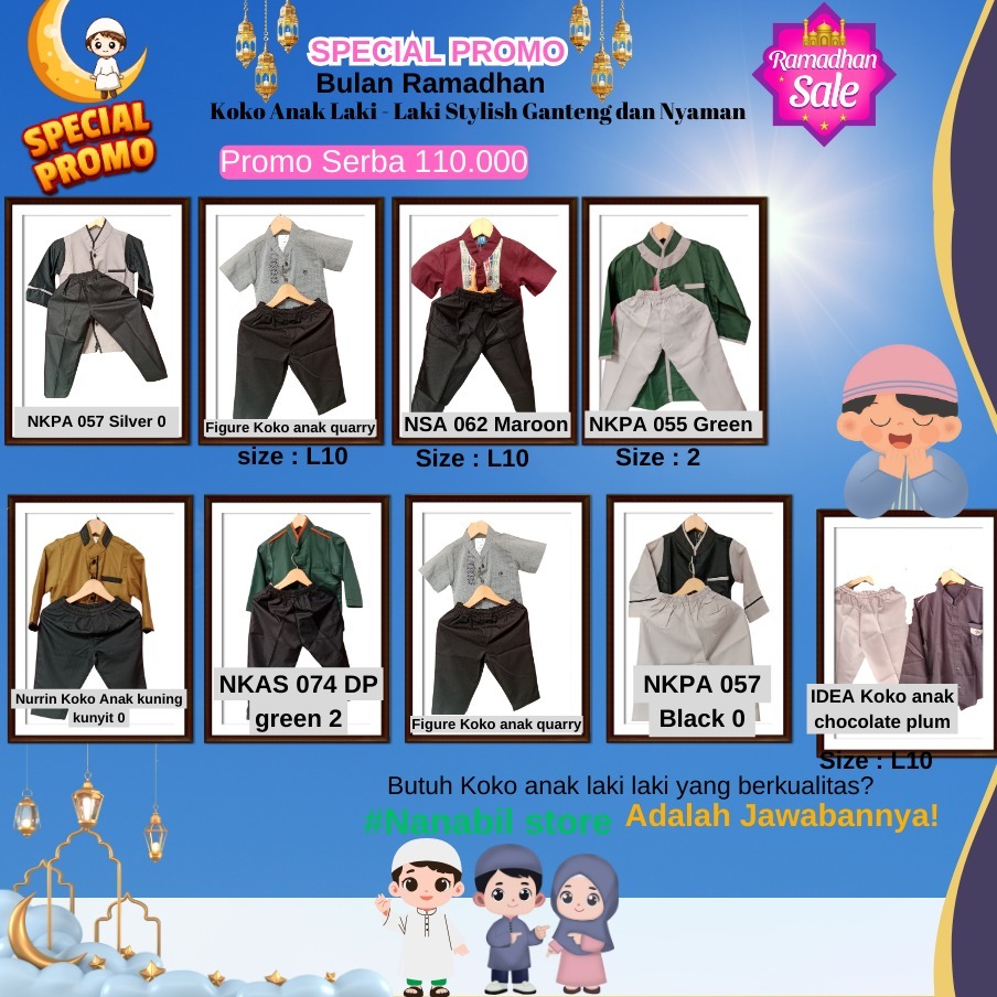 Nibras Koko anak laki laki promo usia 1 s/d 3tahun