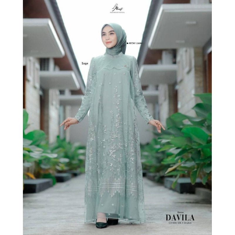 COD & TERLARIS ✅ DAVILA DRESS BY Hijab Arrafi Gamis Idul fitri wa adha Baju perempuan mewah bahan su