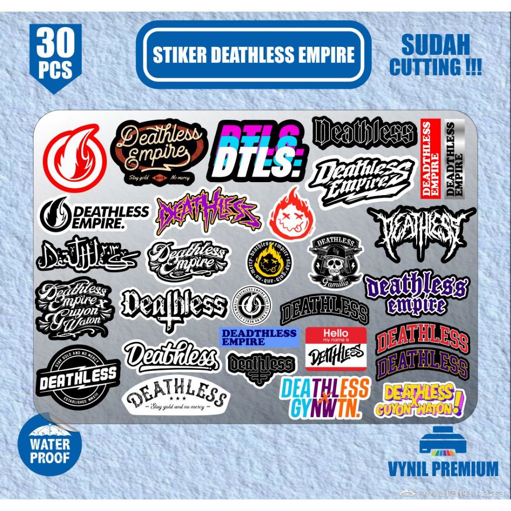 

Stiker Aesthetic DEADTHLESS EMPIRE SERIES 30PCS Bahan Vinyl Waterproof Pack Sticker Dekorasi Laptop Buku Jurnal Koper Casing Phone Helm Motor