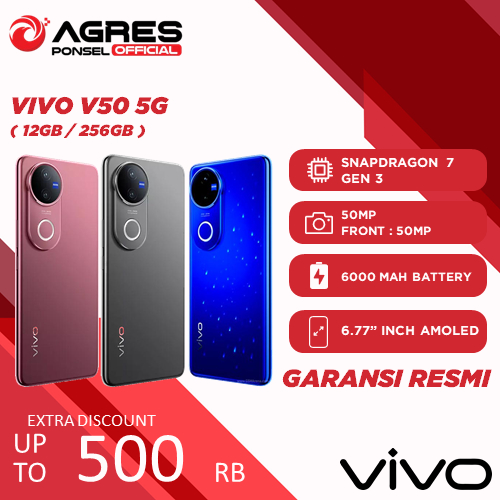 VIVO V50 5G 12GB 256GB Snapdragon 7 Gen 3 GARANSI RESMI INDONESIA