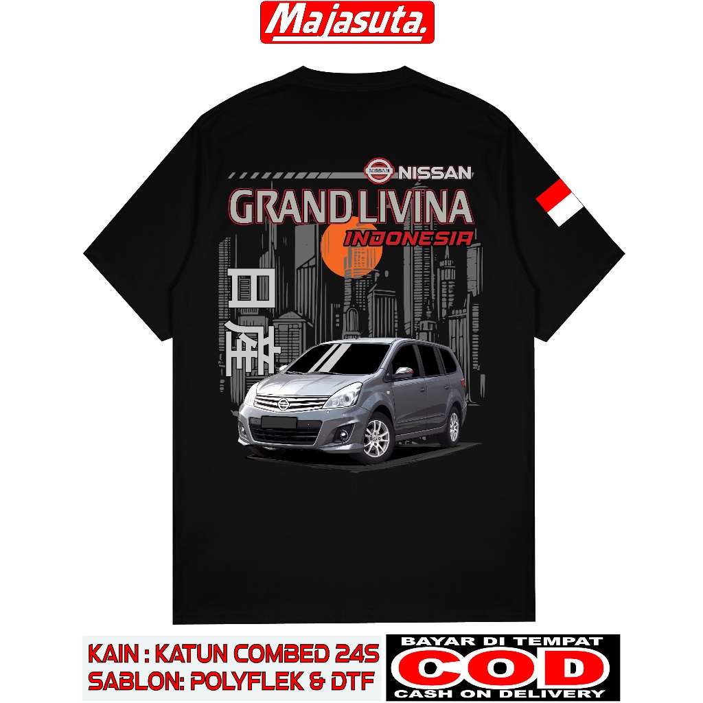 BAJU KAOS NISSAN GRAND LIVINA INDONESIA M4 KATUN COMBED 24S TEBAL//BISA COD// KAOS KOMUNITAS//KAOS C