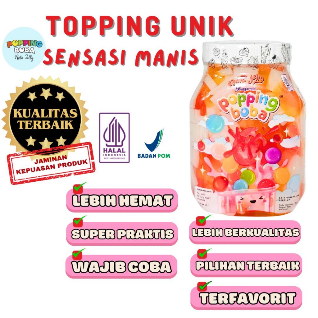 

Boba Bubble Tapiocapearl Cendol Selasih - QQ Rainbow Jelly Rasa Gula Batu 500 Gram Untuk Topping Minuman Cocok untuk Semua Bubuk Minuman - Popping Boba Nata Jelly