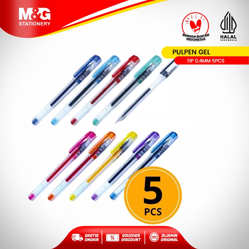 

M&G Gel Pulpen Gel Pen Menulis Lebih Halus Tip 0.4mm 5pcs