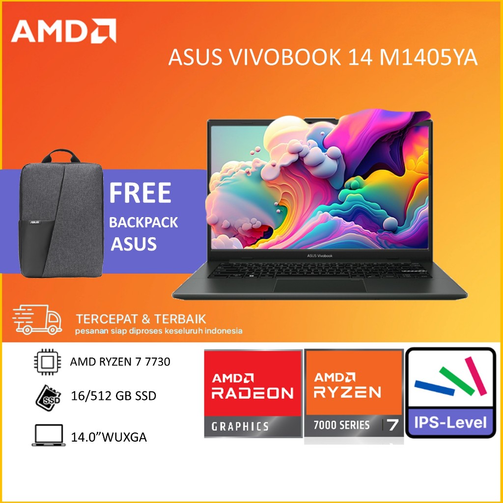 ASUS VIVOBOOK 14X/14 VIPS752 AMD RYZEN 7 7730/5800H RAM 16GB 512SSD VEGA7 W11+OHS 14.0WUXGA IPS - M1