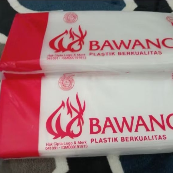 Plastik Es/gula merk Bawang ukuran 7,8,10,12,13 1/4kg 1/2kg