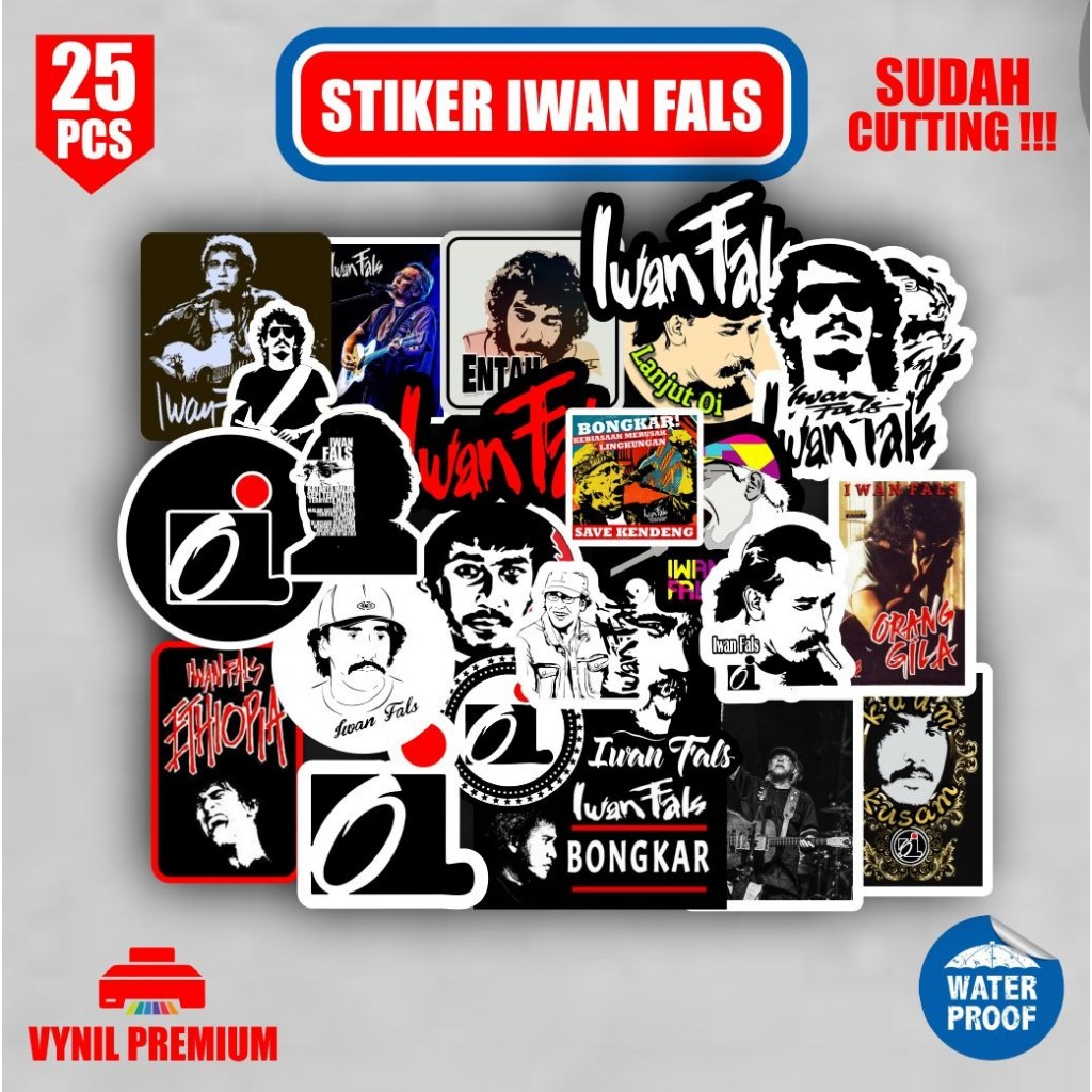 

25pcs stiker pack IWAN FALS penyanyi legend indonesia sudah cutting tinggal tempel