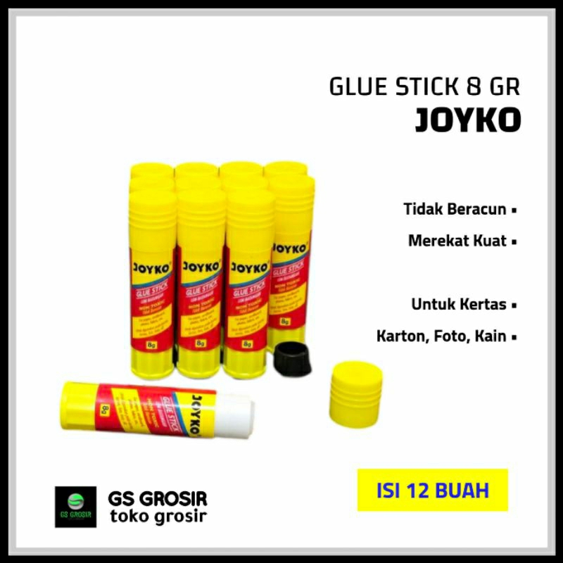 

Glue Stick | Lem Batangan 8 Gram JOYKO [ isi 12 buah ]
